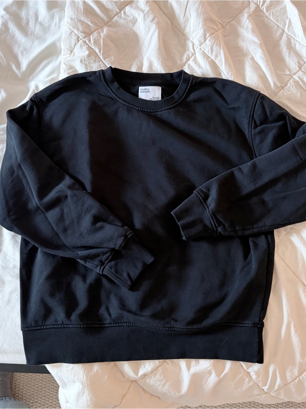 Women’s Black Crewneck Sweatshirt - Colorful Standard organic cotton